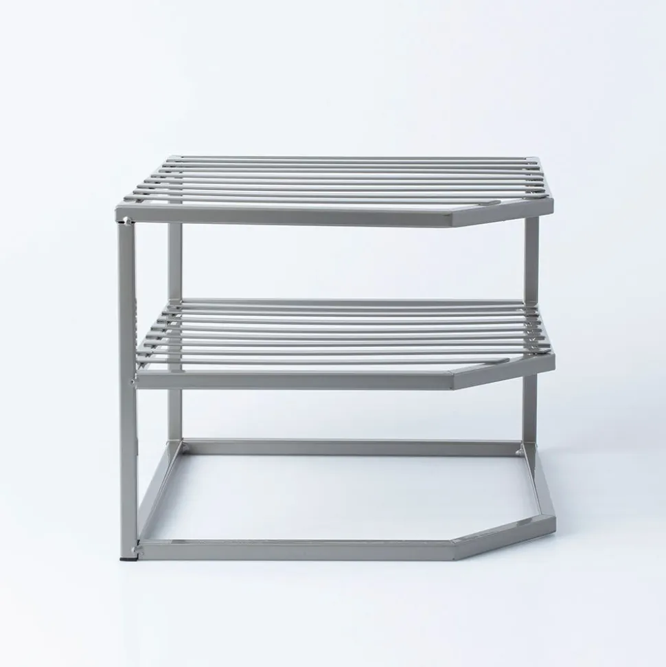 KSP Space Logic Corner Shelf 2-Tier (Grey) 10x10x9"