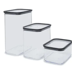 KSP Space Saver Plastic Canister Combo - Set of 3 (Black)