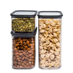 KSP Space Saver Plastic Canister Combo - Set of 3 (Black)