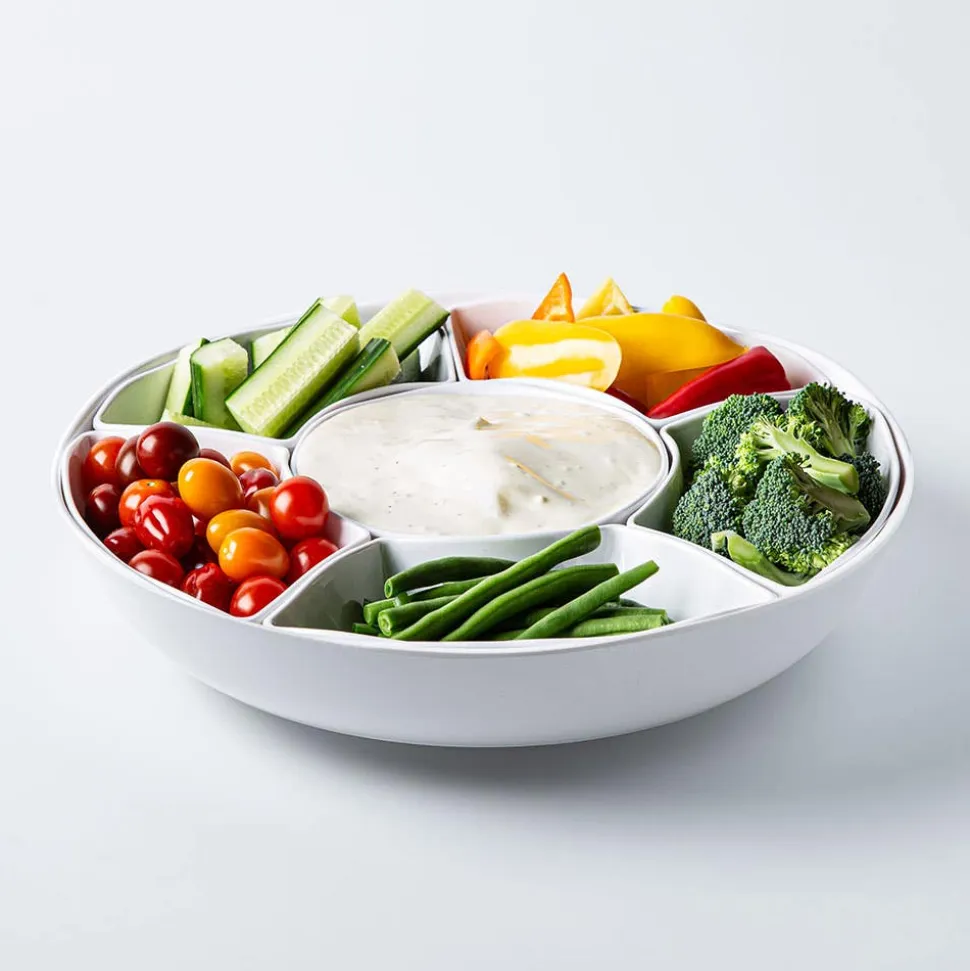 KSP Spin Melamine Turntable Tray - Set of 7 15" Dia. (White)