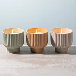 KSP Stemmed Citronella Candle Ceramic Pot 11x11cm (Spice)