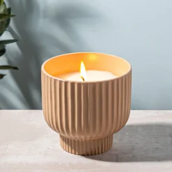 KSP Stemmed Citronella Candle Ceramic Pot 11x11cm (Spice)