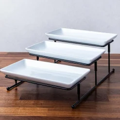 KSP Strata '3-Tier' Porcelain Buffet Plate (Rectangular)