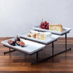 KSP Strata '3-Tier' Porcelain Buffet Plate (Rectangular)