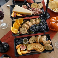 KSP Strata '3-Tier' Porcelain Buffet Plate Rect (Matte Black)