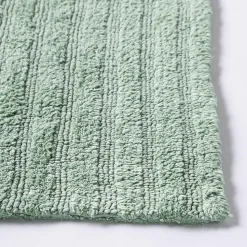 KSP Stripe Cotton Bathmat Reversible 20x32" (Smoke Green)