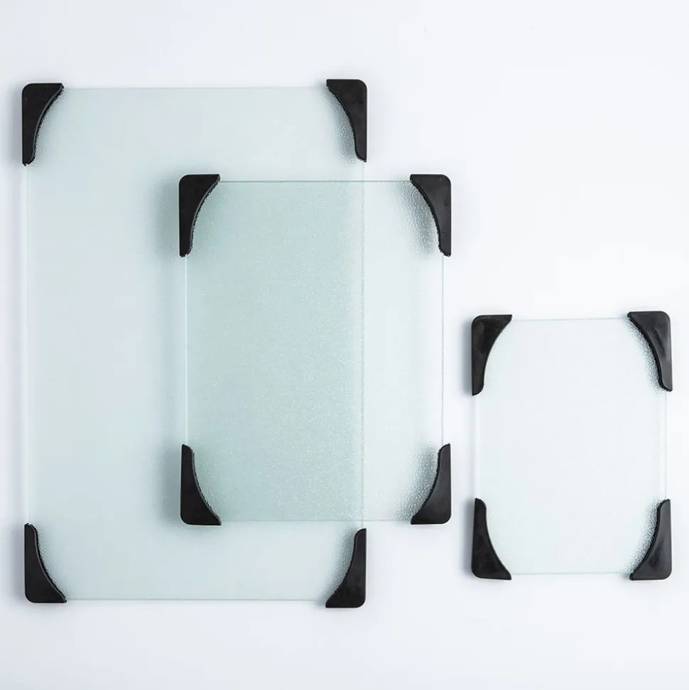KSP Stylus Glass Cutting Board with Silicon - Set of 3