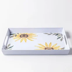 KSP Sunflower Melamine Rectangle Serve Tray 16