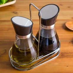 KSP Swivel Oil and Vinegar with Stand - Set of 2 (Stainless Steel)