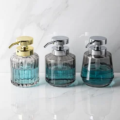 KSP Symphony Fluted Glass Soap Pump (Grey/Chrome)