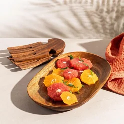 KSP Tala Acacia Wood Oval Serving Tray Small 30 x 20 X 2.5 cm