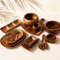 KSP Tala Acacia Wood Rectangular Serving Tray Medium 20 x 13 x 4 cm