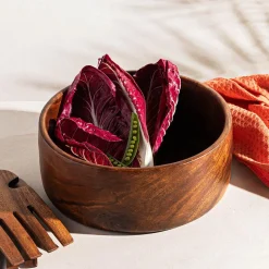 KSP Tala Acacia Wood Round Straight Bowl Large 26 x 26 x 10 cm