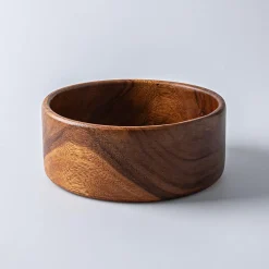 KSP Tala Acacia Wood Round Straight Bowl Large 26 x 26 x 10 cm