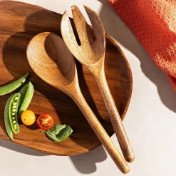 KSP Tala Acacia Wood Salad Servers - Set of 2 30 x 8 x 2.5 cm