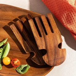 KSP Tala Acacia Wood Salad Server Claws - Set of 2 18 x 8 x 1.5 cm
