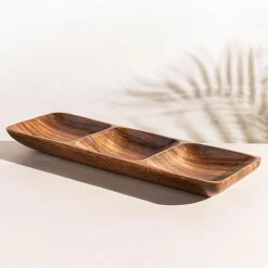 KSP Tala Acacia Wood 3-Section Serving Tray 38 x 13 x 4 cm