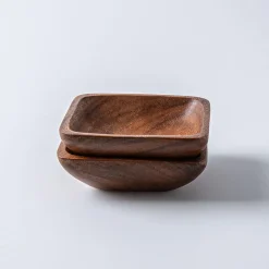 KSP Tala Acacia Wood Square Dish - Set of 2 13 x 13 x 4 cm
