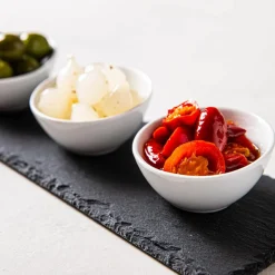 KSP Taste Porcelain Bowls with Slate Tray - Set of 4 (White)
