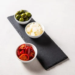 KSP Taste Porcelain Bowls with Slate Tray - Set of 4 (White)