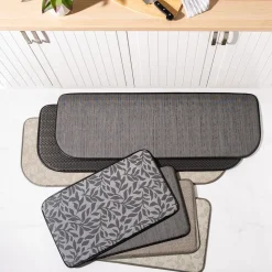 KSP Textaline 'Leaves' Anti-Fatigue Mat 46cm x 132cm (Grey)