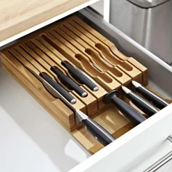 KSP Tidy Bamboo Drawer Knife Storage Tray (Natural)