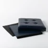 KSP Tilden 'Leatherette' Tufted Collapsible Ottoman (Navy)