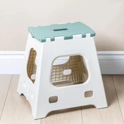 KSP Tread Folding Step Stool Tall 15x13x15"h (Beige/Sage)