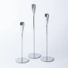 KSP Trinity Metal Taper Candle Holder - Set of 3 (Silver)