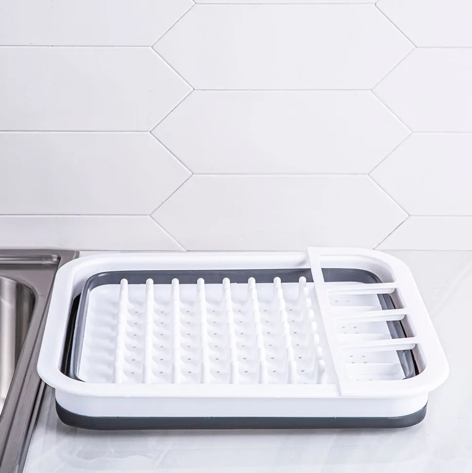 KSP Tubby Collapsible Dish Rack (White/Grey)