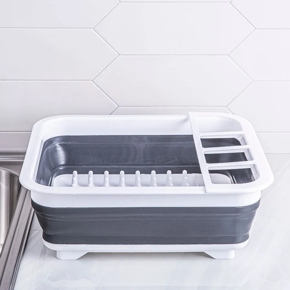 KSP Tubby Collapsible Dish Rack (White/Grey)