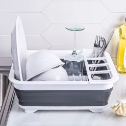 KSP Tubby Collapsible Dish Rack (White/Grey)