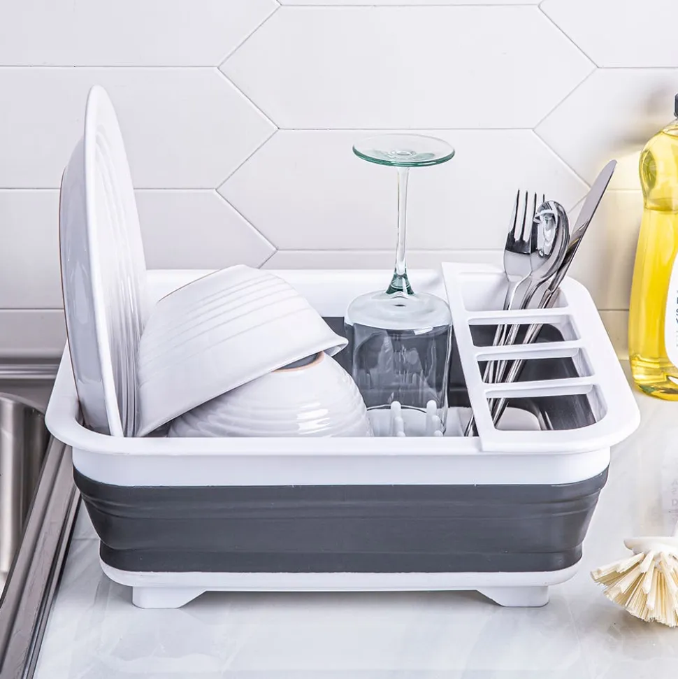 KSP Tubby Collapsible Dish Rack (White/Grey)