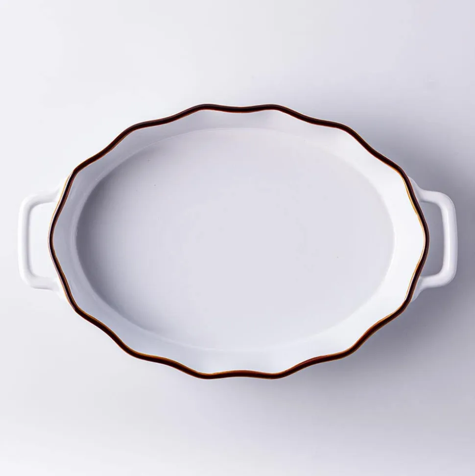 KSP Tuscana Fluted Bakeware Oval Large (White)