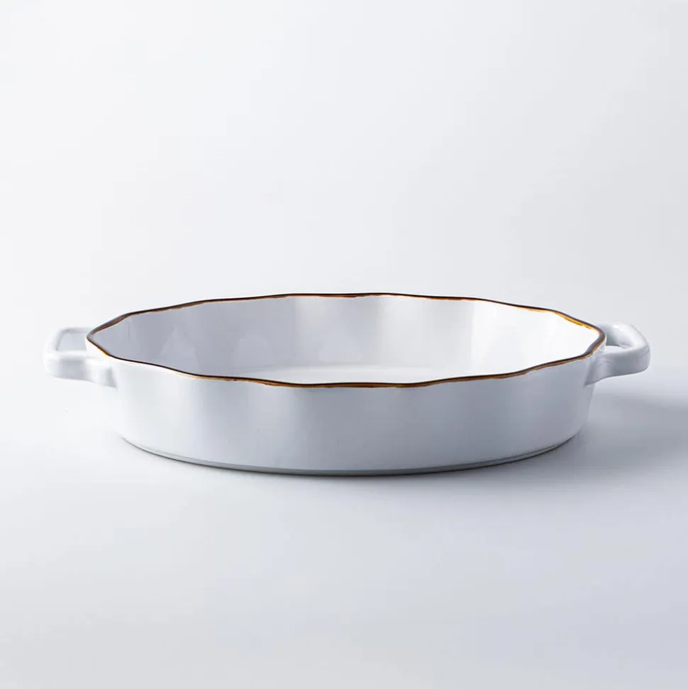 KSP Tuscana Fluted Bakeware Oval Large (White)