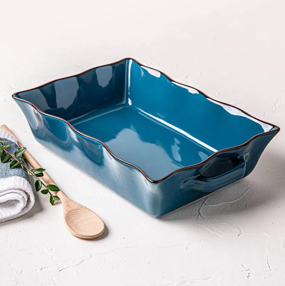 KSP Tuscana Fluted Bakeware Rect. Lrg 36.5x26x9cm (Peacock)