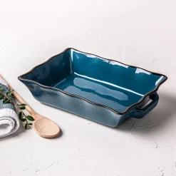 KSP Tuscana Fluted Bakeware Rect. Med 29x21x7cm (Peacock)