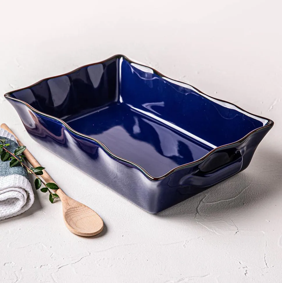 KSP Tuscana Fluted Bakeware Rect. Lrg 36.5x26x9cm (Navy)