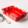 KSP Tuscana Large Rectangle Fluted Bakeware with Handle (Red)