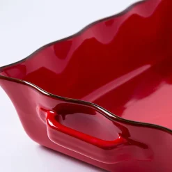 KSP Tuscana Large Rectangle Fluted Bakeware with Handle (Red)