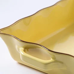 KSP Tuscana Large Rectangle Fluted Bakeware with Handle (Yellow)