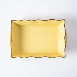 KSP Tuscana Large Rectangle Fluted Bakeware with Handle (Yellow)