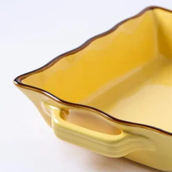 KSP Tuscana Medium Rectangle Fluted Bakeware with Handle (Yellow)