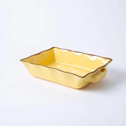 KSP Tuscana Medium Rectangle Fluted Bakeware with Handle (Yellow)