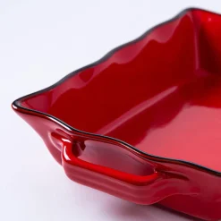 KSP Tuscana Medium Rectangle Fluted Bakeware with Handle (Red)