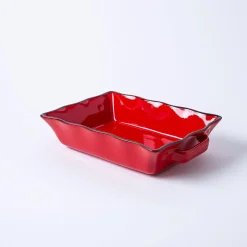 KSP Tuscana Medium Rectangle Fluted Bakeware with Handle (Red)