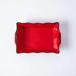 KSP Tuscana Medium Rectangle Fluted Bakeware with Handle (Red)