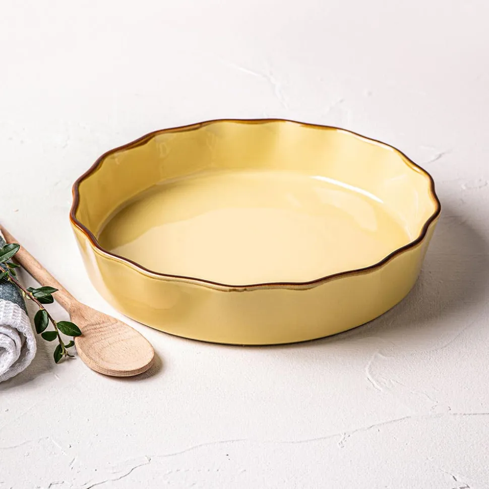 KSP Tuscana Round Fluted Pie Dish (Yellow)