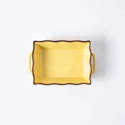 KSP Tuscana Small Rectangle Fluted Bakeware with Handle (Yellow)