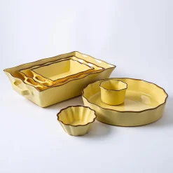 KSP Tuscana Small Rectangle Fluted Bakeware with Handle (Yellow)
